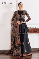 3-PC Unstitched Embroidered Chiffon Chantelle By Baroque | CH09-04